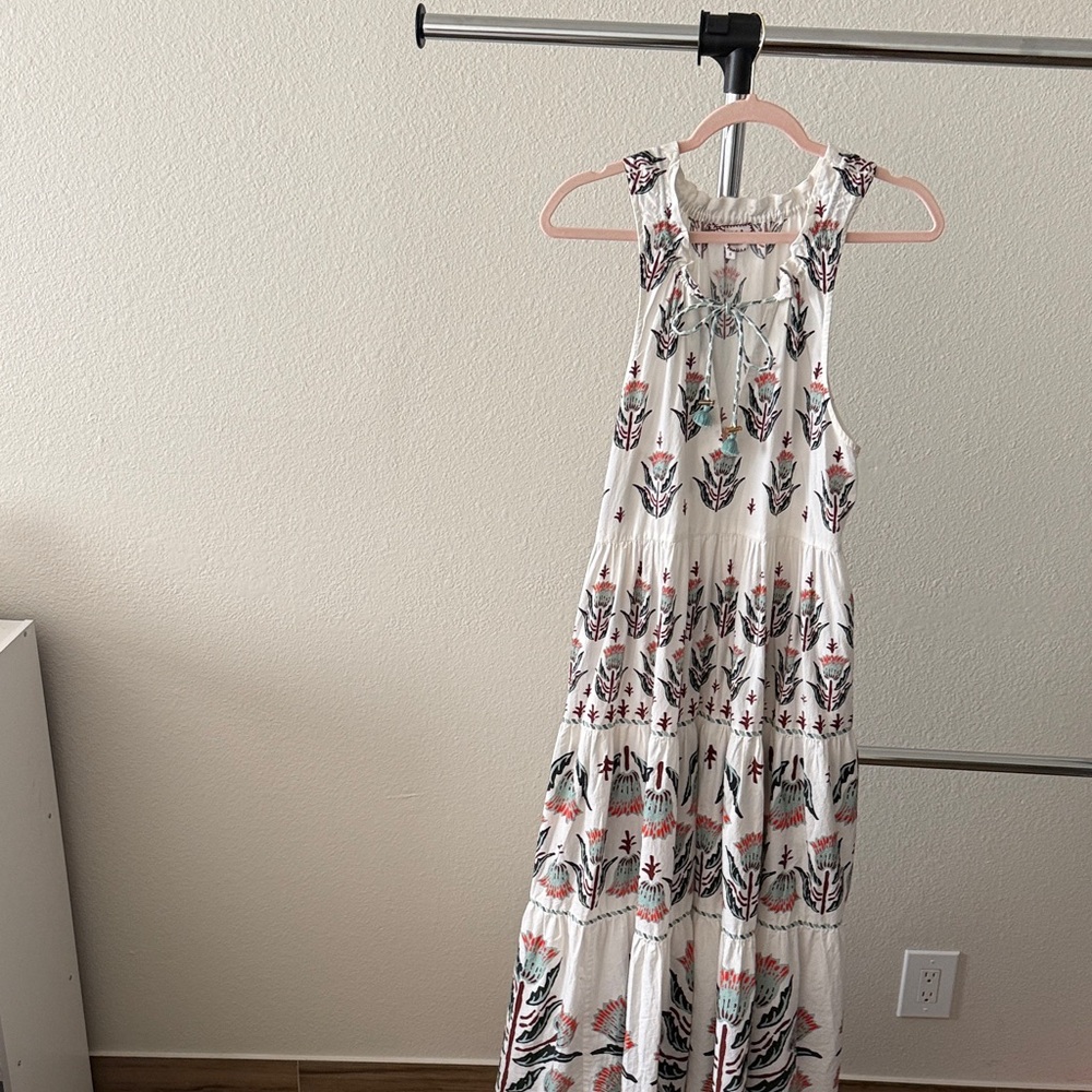 Omika Dress Floral Printed Paola Maxi Dress White Size S - Picture 3 of 6